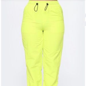 Neon green drawstring joggers